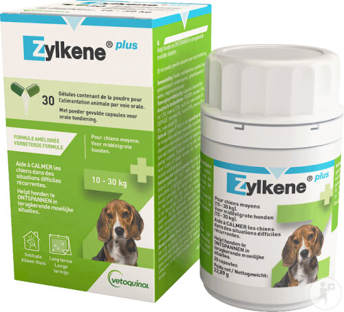 Zylkene Plus Chiens Moyens 225mg 10-30kg 30 Capsules