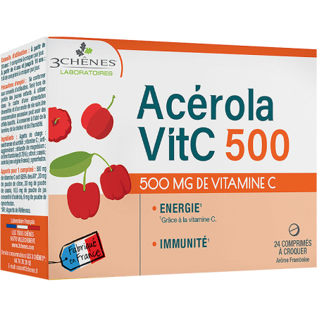 3 Chênes Acerola Vit C 500mg 24 Kauwtabletten