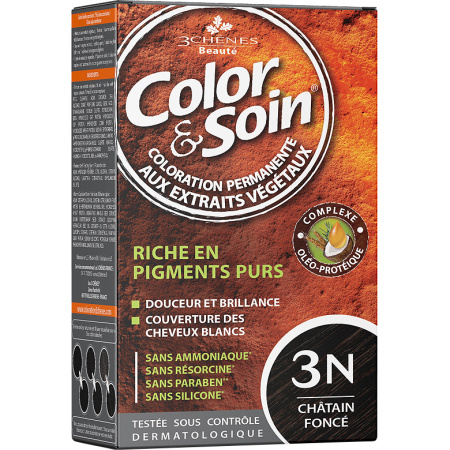 3 Chênes Color & Soin Permanente Kleuring Met Plantaardige Extracten 3N Donker Bruin 1 Kit