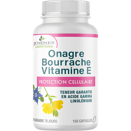 3 Chênes Teunisbloem/Borage/Vitamine E 150 Capsules