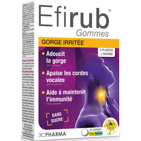 3C Pharma Efirub Geïrriteerde Keel Citroen 24 Gums