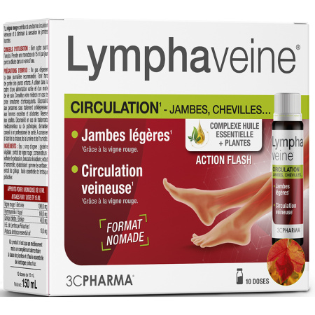 3C Pharma LymphaVeine Circulatie Benen/Enkels 10 Monodoses