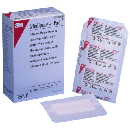 3M Medipore + Pad Adhesief Wondverband 10x15cm Stuks 25 (3569E)
