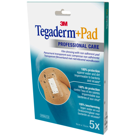 3M Tegaderm+Pad Transparant Verband Gesteriliseerd 9x15cm Stuks 5 (3589P)