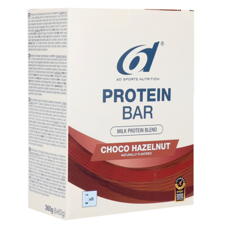 6D Sports Nutrition Proteïnereep Choco-Hazelnoot 6x60g