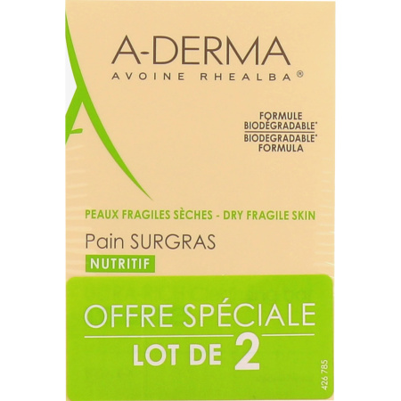 A-Derma Duo Supervet Voedzaam Brood Breekbare Droge Huid Stuks 2x100g