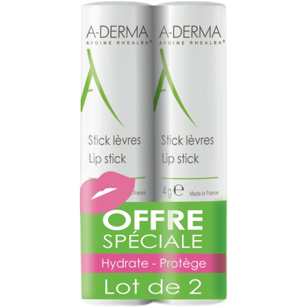 A-Derma Lippenbalsem Havermelk Rhealba Duopack 2x4g