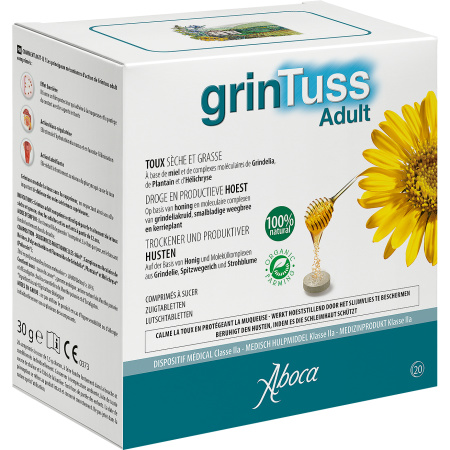 Aboca Grintuss Adult Droge En Productieve Hoest 20 Zuigtabletten
