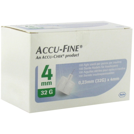 Accu-Chek Accu-Fine Steriele Insulinepennaalden 32G/0,23x4mm Stuks 100