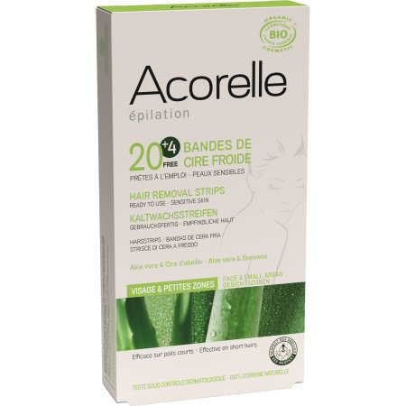 Acorelle Epilation Koude Wax Strips Voor Gezicht Bio 10x2 + 4 Gratis