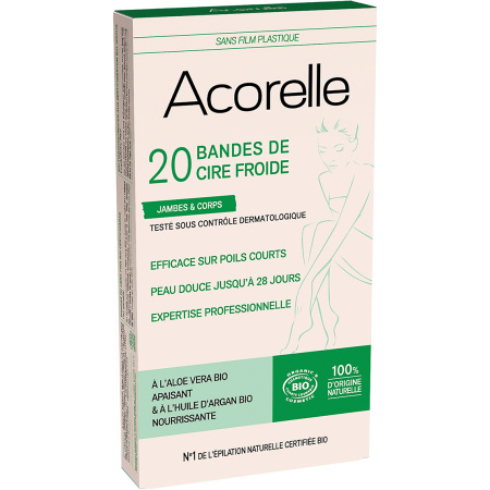 Acorelle Epilation Koude Wax Strips Voor Lichaam Bio 20 Stuks