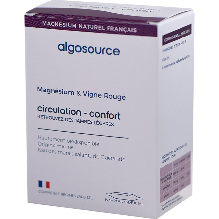 Algosource Magnesium & Rode Wijnstok Ampullen 15x10ml