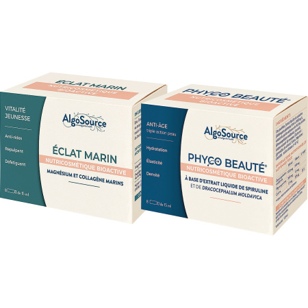 AlgoSource Phyco Beauté 8x15ml + AlgoSource Éclat Marin 8x15ml Promo Pack