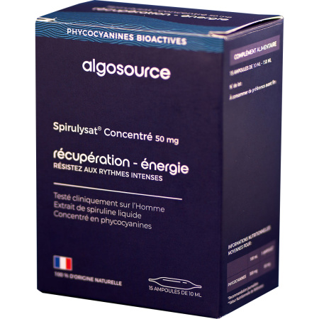 Algosource Spirulysat Geconcentreerd 50mg Ampullen 15x10ml