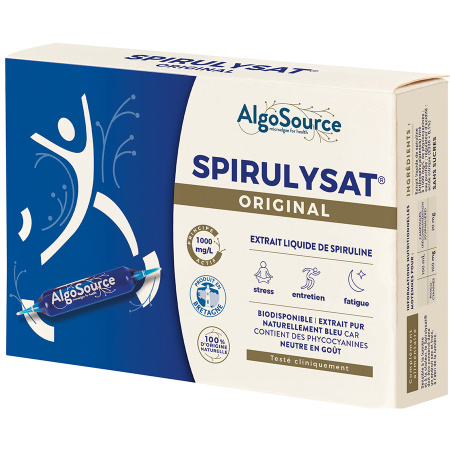 Algosource Spirulysat Origineel Vloeibaar Spirulina-Extract Ampullen 20x10ml