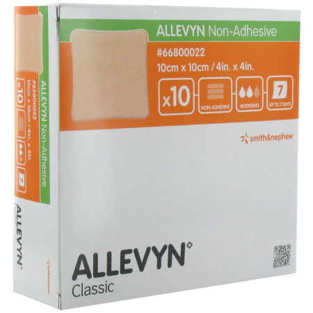 Allevyn Hydrocellulair Verband Niet-Klevend 10x10cm Stuks 10 (66800022)