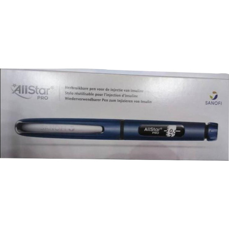 AllStar Pro Herbruikbare Insuline Injectie Pen Blauw 1 Stuk