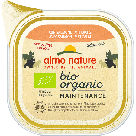 Almo Nature Bio Organic Maintenance Pâté Met Zalm Voor Volwassen Kat 85g
