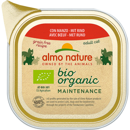Almo Nature Bio Organic Maintenance Runder Paté Voor Volwassen Kat 85g