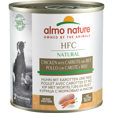 Almo Nature HFC Natural Kip Met Wortels En Rijst Honden 280g
