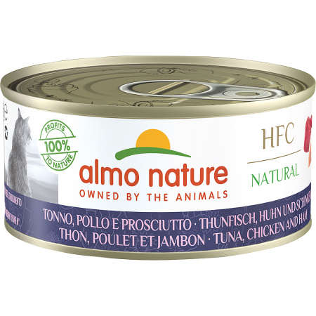 Almo Nature HFC Natural Tonijn Kip En Ham Voor Katten 150g
