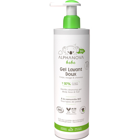 Alphanova Bébé Milde Reinigingsgel Bio Fles 400ml