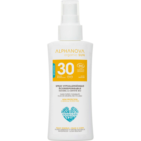 Alphanova Zonnespray Hypoallergeen SPF30 Reisformaat Bio 90g