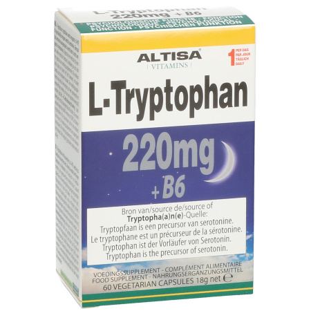 Altisa L-Tryptofaan 220mg + Vitamine B6 Vegetarische Slikcapsules 60