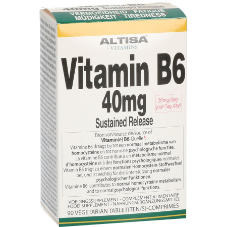 Altisa Vitamine B6 40mg Sustained Release 90 Vegetarische Sliktabletten