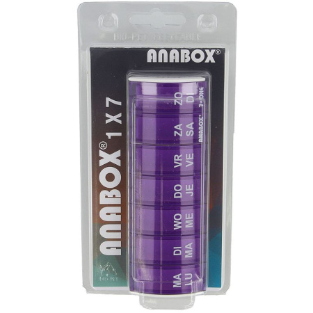 Anabox Week Pillendoos Paars 1 Stuk