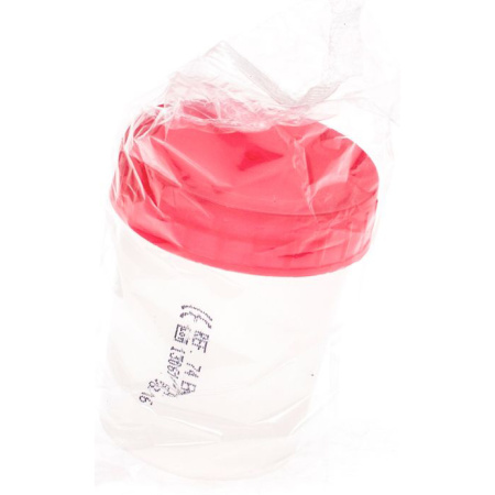 Analysepot Met Rode Schroefdop Steriel 100ml 1 Stuk