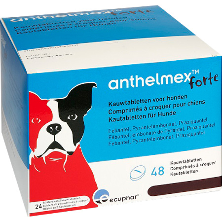 Anthelmex Forte Infecties Met De Volgende Rond- En Lintwormen Honden 48 Kauwtabletten