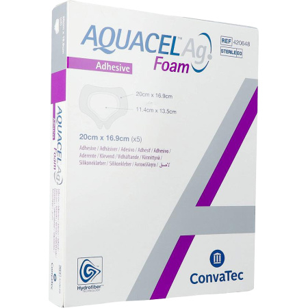 Aquacel Ag Foam Klevend Verband Sacraal 5 Stuks