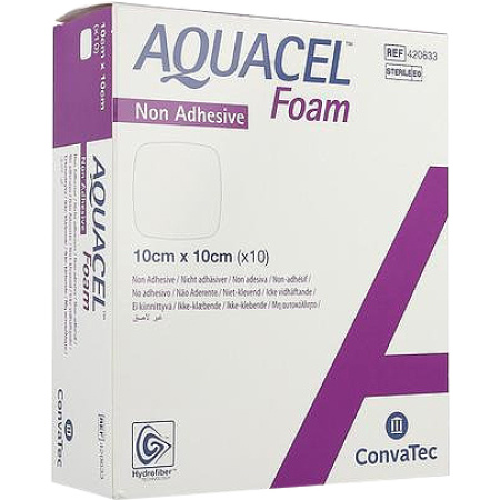 Aquacel Foam Niet-Klevend Verband Vierkant 10x10cm Stuks 10