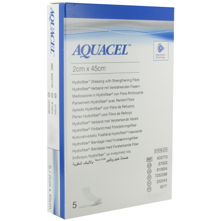 Aquacel Hydrofiber Verband Met Renfort Fibre 2x45cm Stuks 5 (403770)