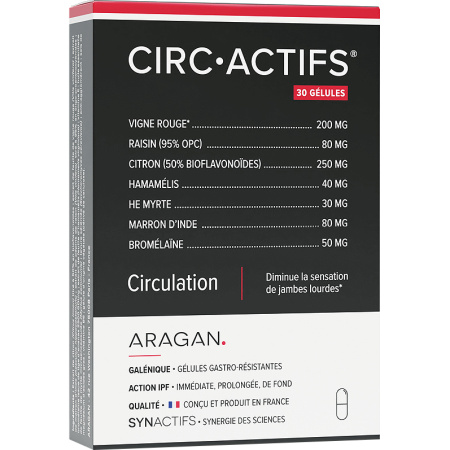 Aragan Synactifs Circactifs Bloedsomloop Rode Wijnstok 30 Capsules