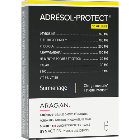 Aragan Synactifs Adresolprotect Mentale Lading Zink/Rhodiola 30 Capsules
