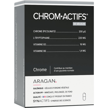Aragan Synactifs Chromactifs Chroom Metabolisme 60 Capsules