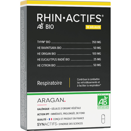 Aragan Synactifs Organic Ademhalingswegen 10 Capsules