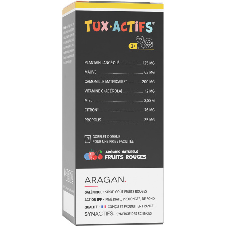 Aragan Synactifs Tuxactifs 3+ Comfort Of The Throat Kamillehoning Fles 125ml