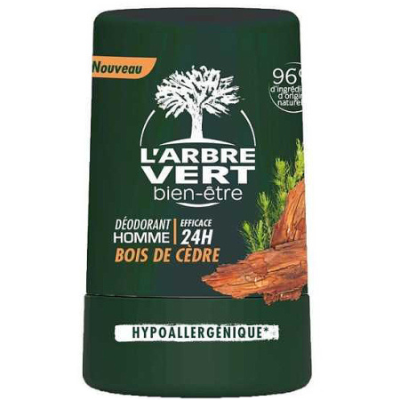 Arbre Vert Deodorant Voor Mannen Cederhout Roll-On 50ml
