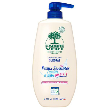 L'Arbre Vert Gezinsgrote Douche Crème Gevoelige Huid Familie En Baby 720ml