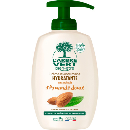 L'Arbre Vert Welzijn Hydraterende Handwas Met Zoete Amandelextracten Pompfles 300ml