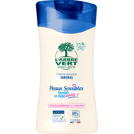 L'Arbre Vert Welzijn Verzorgende Douchecreme Voor De Gevoelige Huid Familie En Baby Fles 250ml