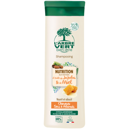L'Arbre Vert Welzijn Voedende Shampoo Jojoba En Honing Droog En Beschadigd Haar Fles 250ml