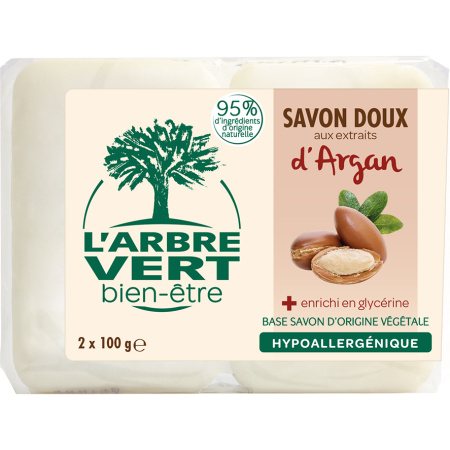 L'Arbre Vert Bien-Être Zachte Zeep Met Argan Extracten Stuks 2x100g