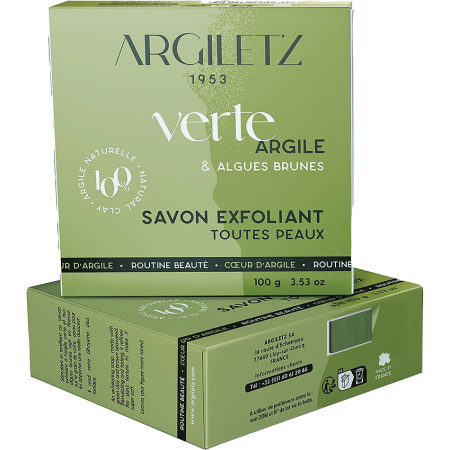 Argiletz Cœur D'Argile Exfoliërende Lichaamszeep Groene Klei En Bruine Zeewier Alle Huidtypes 100g