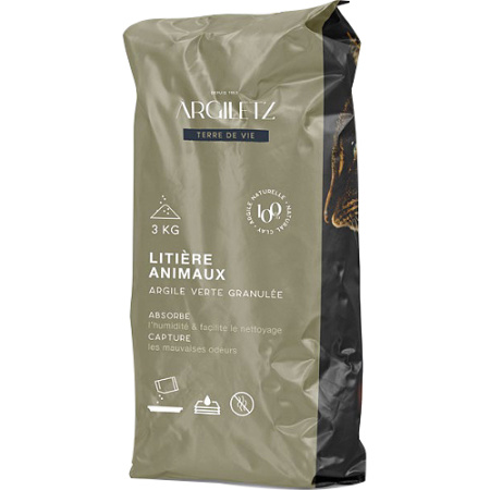 Argiletz Natuurlijke Kattenbakvulling Groene Klei Korrels 3kg