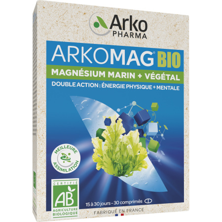 Arkopharma Arkomag Magnesium Marin + Vegetal Bio 30 Tabletten