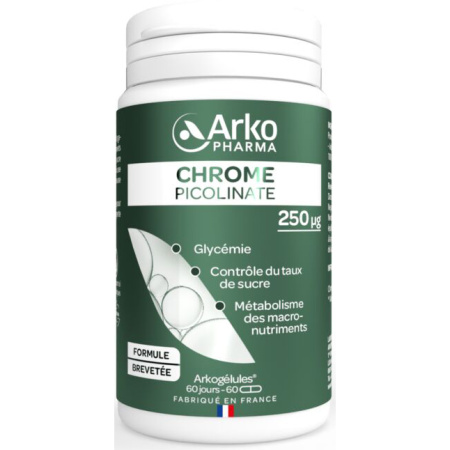 Arkopharma Arkogélules Chroom Picolinaat 250µg Glycemie/Controle Bloedsuikerspiegel 60 Capsules